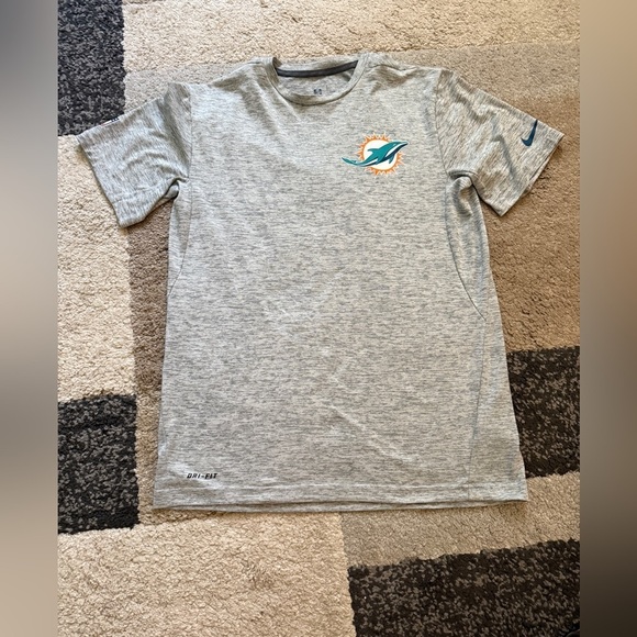 Nike Other - NFL Nike Dri-fit Heather Gray T-Shirt with Teal Dolphin Logo- Medium